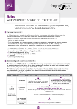 Notice VAE - Fongecif Ile de France