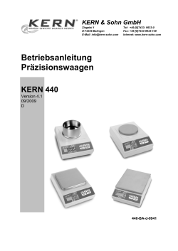 Betriebsanleitung Präzisionswaagen - KERN & SOHN GmbH