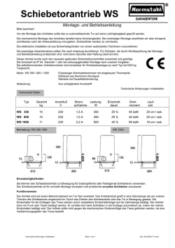 Montageanleitung WS 350, 600, 1000 - Normstahl