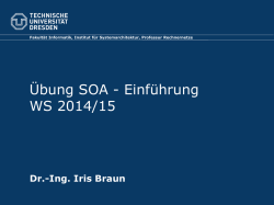 Übung SOA - Einführung WS 2014/15