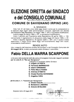 Scarica Documento Ufficiale - Comune di Savignano Irpino