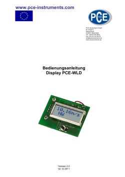 Bedienungsanleitung Display PCE-WLD - PCE Instruments
