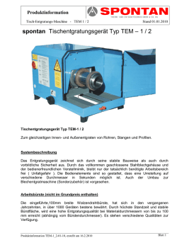 Produktinformation TEM1/2 Entgratsystem (PDF - SPONTAN Trenn