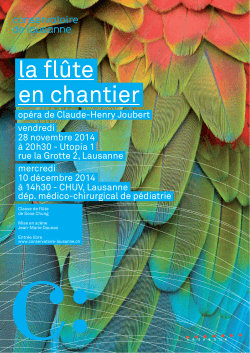 la flûte en chantier - Conservatoire de Lausanne
