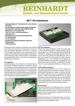 MCT 192 Kabeltester - Reinhardt System- und Messelectronic GmbH