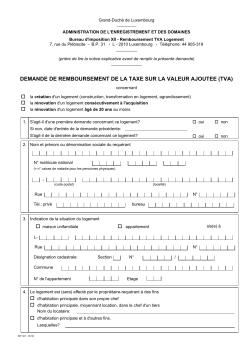 demande de remboursement de la taxe sur la valeur ajoutee (tva)