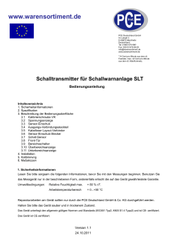 Schalltransmitter für Schallwarnanlage SLT - PCE Deutschland GmbH