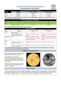 3-day Space Weather Forecast (SUPARCO)