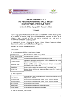 comitato di sorveglianza del programma di sviluppo rurale 2007