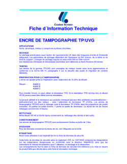 Fiche d´Information Technique ENCRE DE TAMPOGRAPHIE TP/UVG