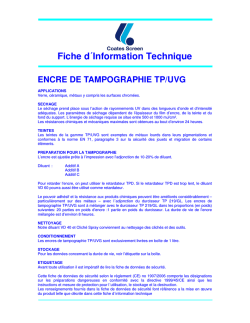 Fiche d&acute;Information Technique ENCRE DE TAMPOGRAPHIE TP/UVG