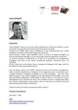 Valéry MAINJOT Biographie: Fonction et entreprise: URL: