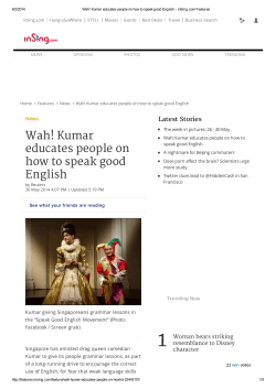 Wah! Kumar educates people on how to speak good English (PDF