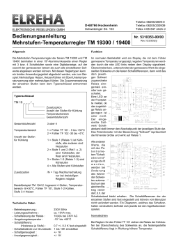 Bedienungsanleitung Mehrstufen-Temperaturregler TM 19300 / 19400