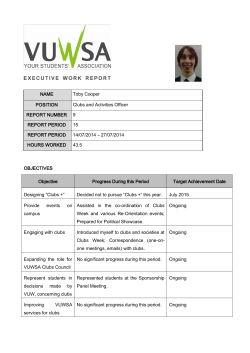 Work Report 15 - Victoria University of Wellington Student Association