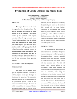 Production of Crude Oil from the Plastic Bags