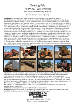 LARGE COOLAMON CLEARING SALE