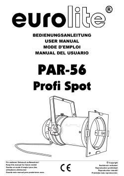 EUROLITE PAR-56 Spot w/cable & brake User Manual (#4910) - PSP