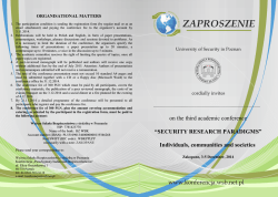INVITATION (pdf.) - Wyższa Szkoła Bezpieczeństwa