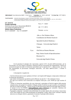 Alla c.a Prof. Roberto Albera Coordinatore dei Direttori Scuole di