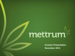 Investor Presentation November 2014