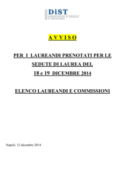 Avviso completo in formato PDF - Facoltà di Scienze e Tecnologie