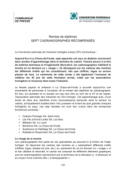 Sept cadranographes récompensés - Convention patronale de l