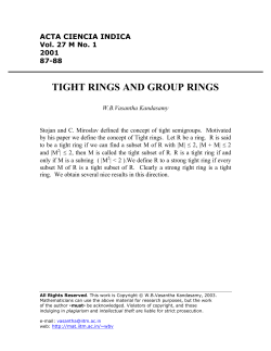 TIGHT RINGS AND GROUP RINGS