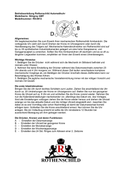 Betriebsanleitung Rothenschild Automatikuhr Modellserie: Stingray