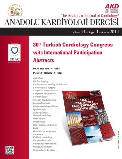 ANADOLU KARD‹YOLOJ‹ DERG‹S‹ - Anadolu Kardiyoloji Dergisi