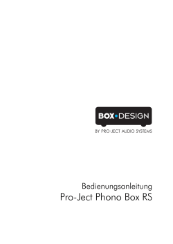 Bedienungsanleitung Pro-Ject Phono Box RS - TIZO ACRYL