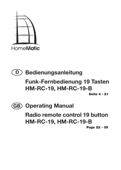 Bedienungsanleitung Funk-Fernbedienung 19 Tasten HM-RC-19