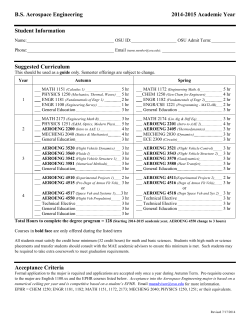 BS Aerospace Engineering Curriculum Sheet 2014-2015