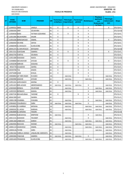 feuille de presence semestre : s3 filiere : stu 1 11049352 abid jamila
