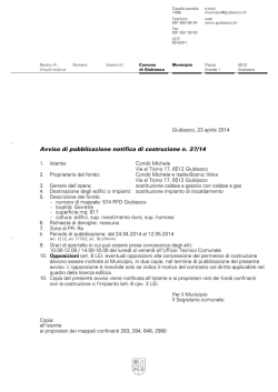 Avviso di pubblicazione notifica di costruzione n. 37/14