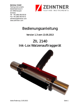 Bedienungsanleitung ZIL 2140 - Zehntner GmbH Testing Instruments