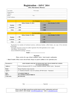 Registration – ISIVC 2014