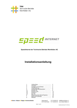 Installationsanleitung - Technische Betriebe Weinfelden