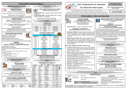 Feuille Info intercommunale du 12 au 18 avril