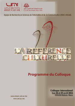 Programme du Colloque