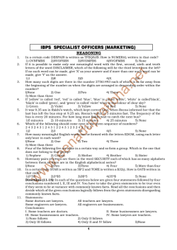 IBPS Specialist Officers (Marketing)
