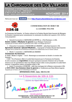 Novembre 2014 - Centre Culturel de Doische