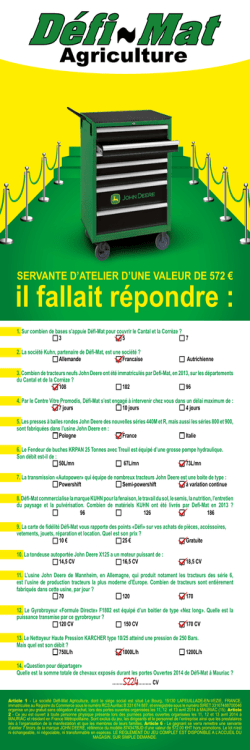 il fallait r&eacute;pondre : - Defi-Mat