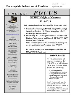 Farmingdale Federation of Teachers NYSUT Weighted Courses