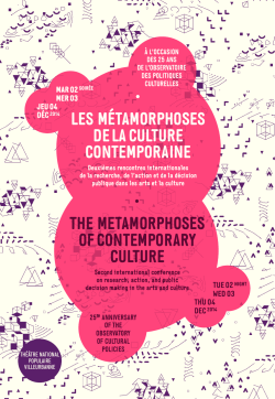 THE mETamorpHosEs oF CoNTEmporarY CULTUrE les