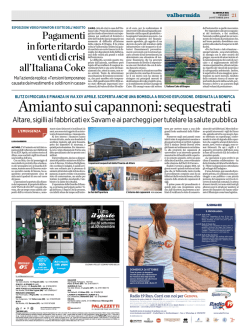 ALTARE Amianto sui capannoni: sequestrati