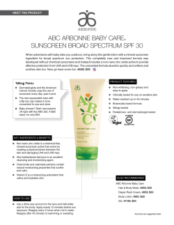 abc arbonne baby care&reg; sunscreen broad spectrum spf 30