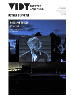 Dossier du spectacle - Th&eacute;&acirc;tre Vidy Lausanne