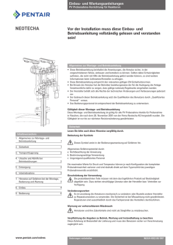Neotecha Sampling Valves, Model PV - Pentair