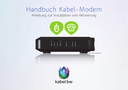 Installationshandbuch Kabel-Modem - Kabel BW